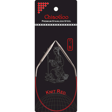 ChiaoGoo Knit Red 30 cm - Rundpind i stål